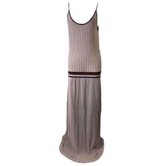 Tory Burch Dresses & Skirts - Tory Burch Knit Tank Dress Pre Fall 2016 Sz L Blue White Brown Orange Boho Retro